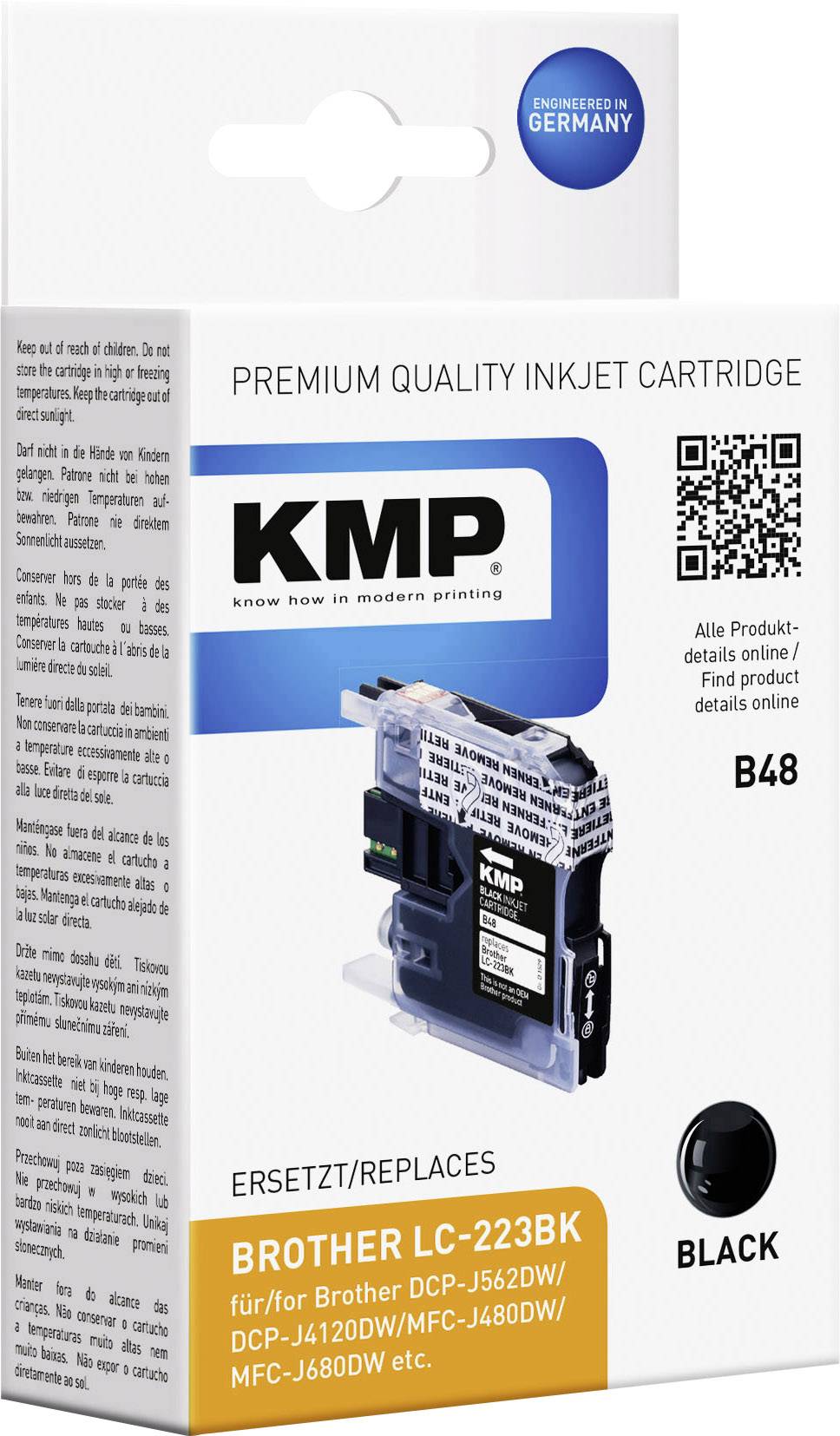 KMP Druckerpatrone ersetzt Brother LC-223BK Kompatibel Schwarz B48 1529,0001