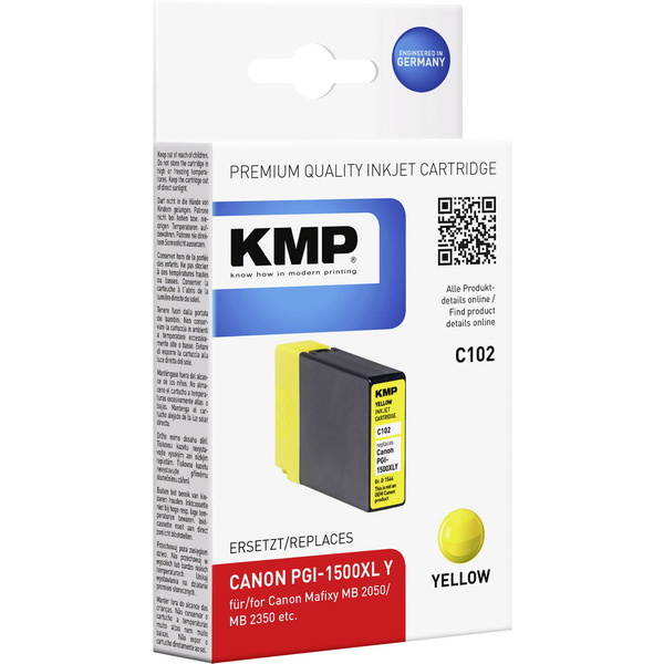 KMP Tinte ersetzt Canon PGI-1500XL Y Kompatibel  Gelb C102 1564,0009