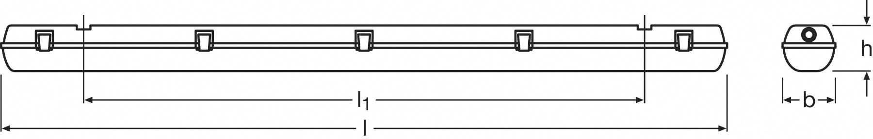 OSRAM Submarine Feuchtraum-Wannenleuchte  LED G13 17 W Neutralweiß Grau