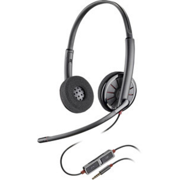 Plantronics Blackwire C225 Telefon-Headset 3.5mm Klinke schnurgebunden On Ear Schwarz