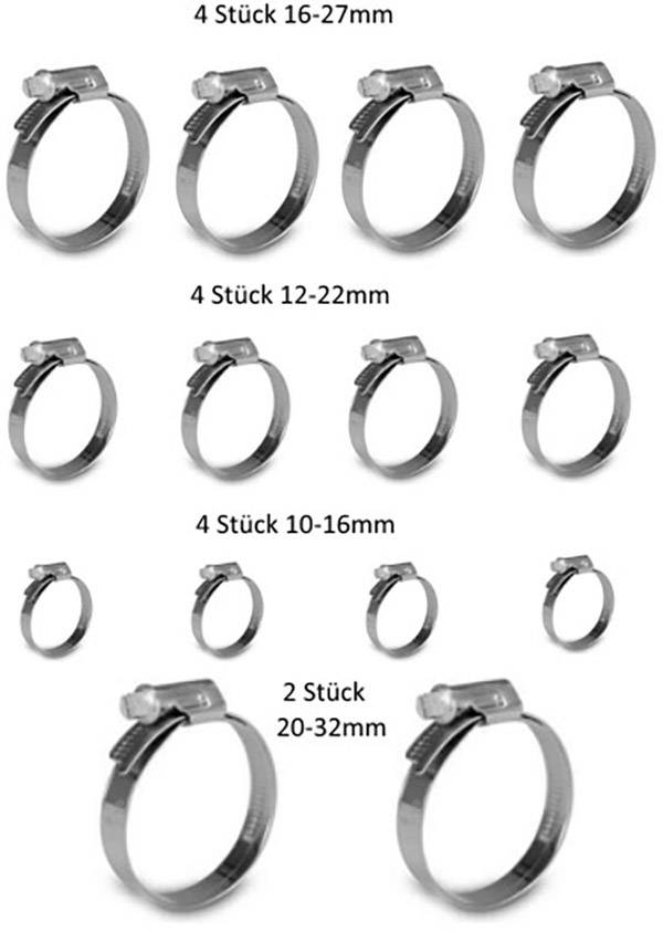Kash 3771310001 Schlauchschelle 10 - 32mm 28-teilig