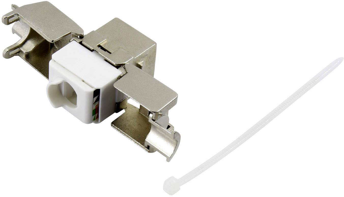 TRU Components RJ45 Kupplung, CAT 6a 93038C362 Kupplung, gerade Polzahl Sensoren 8 Metall
