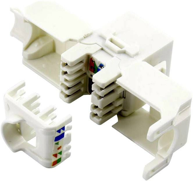 TRU Components RJ45 Kupplung, CAT 6a 93038C363 Kupplung, gerade Polzahl Sensoren 8 Weiß