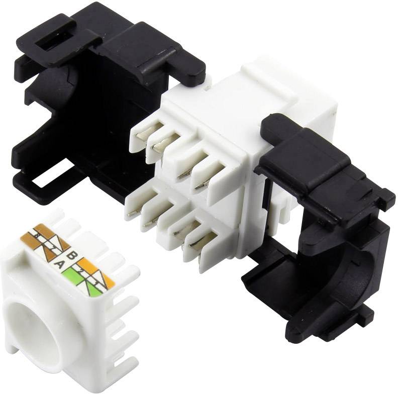 TRU Components RJ45 Kupplung, CAT 6 93038C367 Kupplung, gerade Polzahl 8 Schwarz, Weiß