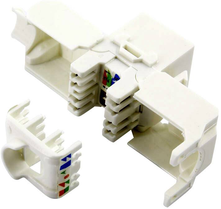TRU Components RJ45 Kupplung, CAT 6 93038C369 Kupplung, gerade Polzahl Sensoren 8 Weiß