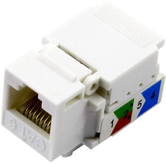 TRU Components RJ45 Kupplung, CAT 6 93038C373 Kupplung, gerade Polzahl Sensoren 8 Weiß