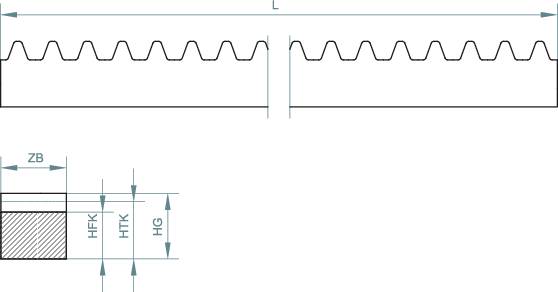 Reely Polyacetal-Zahnstange Modul-Typ: 1.0 (L x B x H) 250 x 9 x 9mm