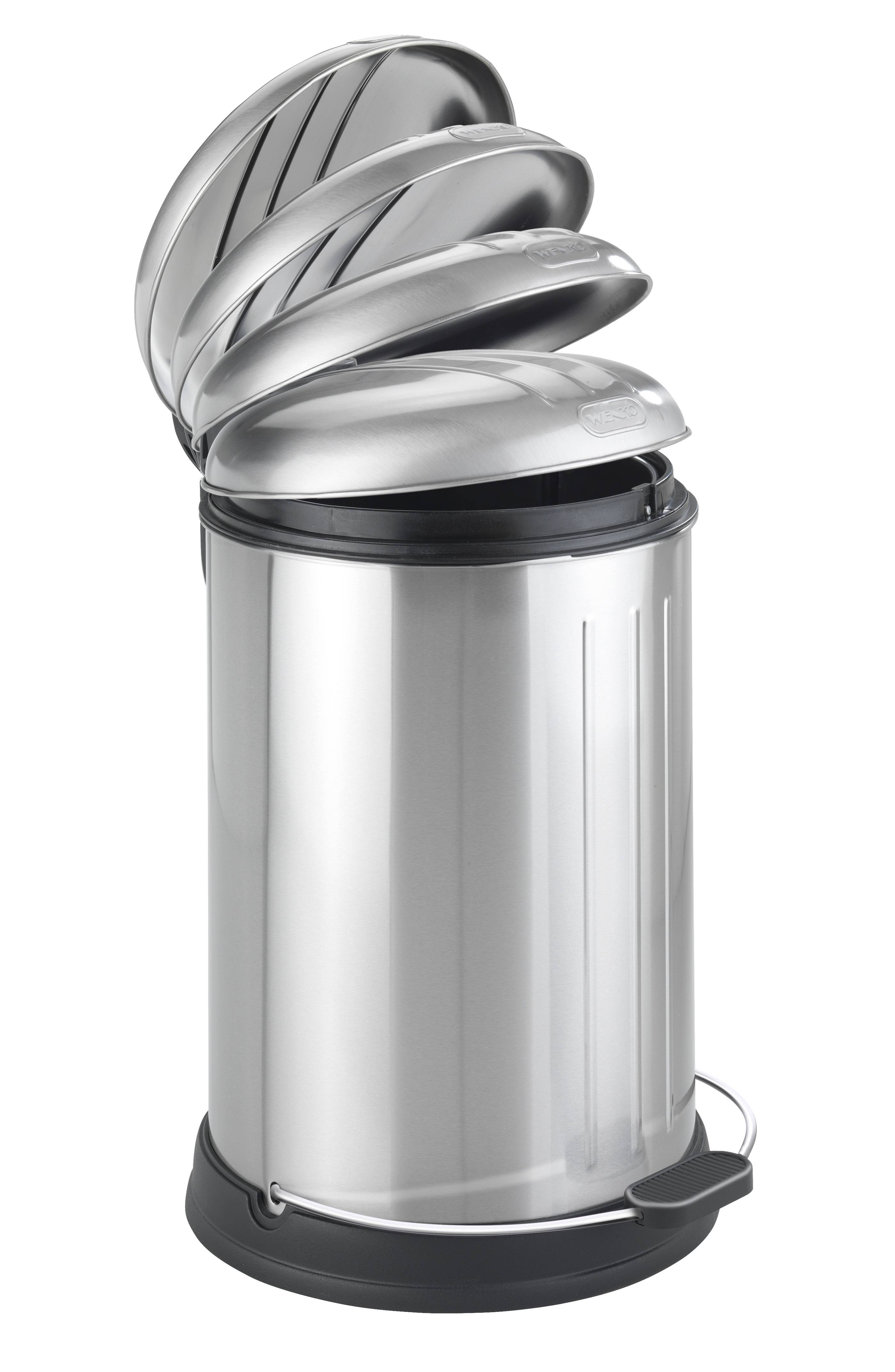 Wenko Treteimer Lagun Easy Close, Edelstahl rostfrei, Absenkautomatik, Anti-Fingerprint, 12l 22155100