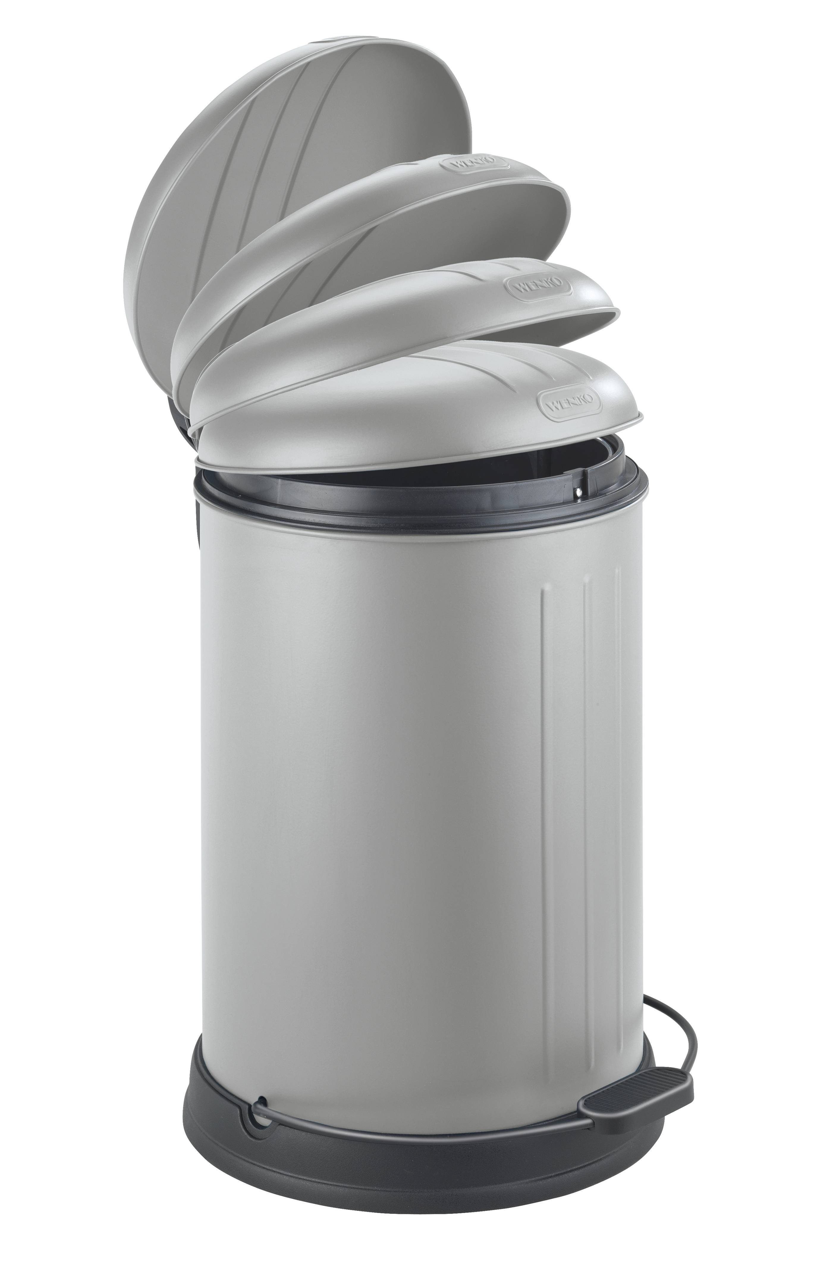 Wenko Treteimer Lagun Easy Close Grau, Absenkautomatik, 12l