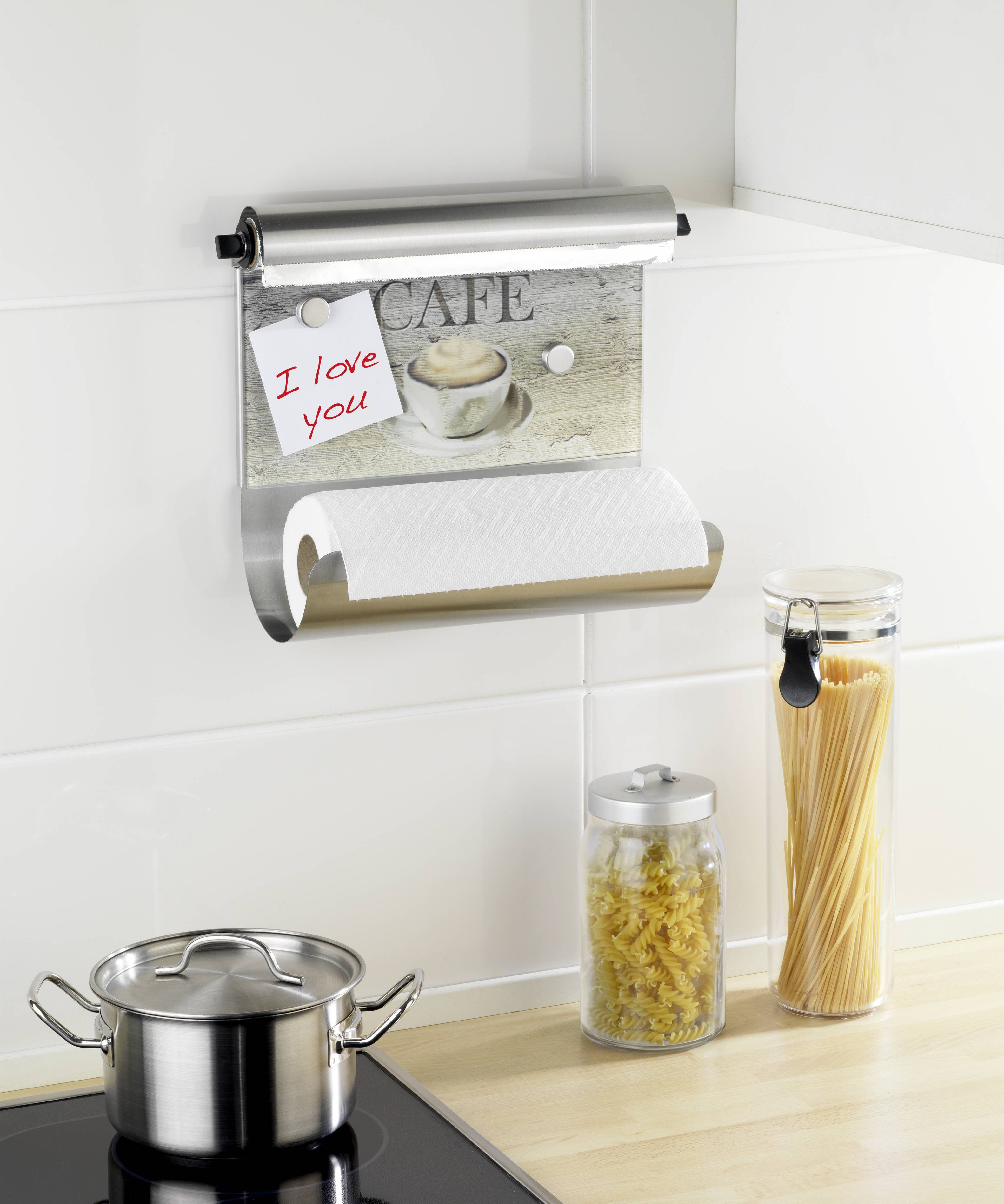 Wenko Magnetischer Rollenhalter Café, mit Folienspender