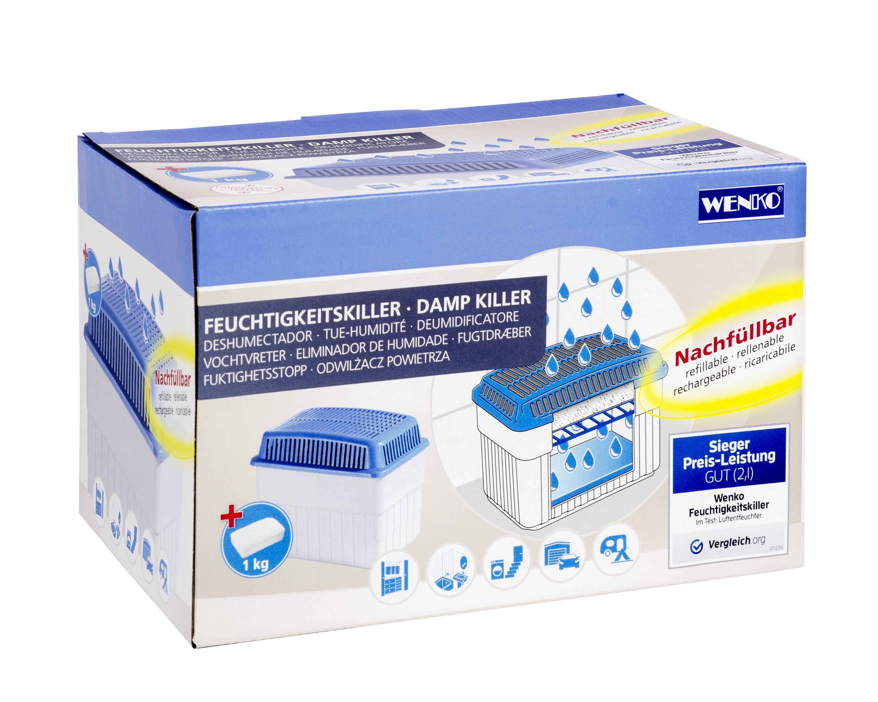 Wenko 69202800 Luftentfeuchter 50m² Weiß, Blau