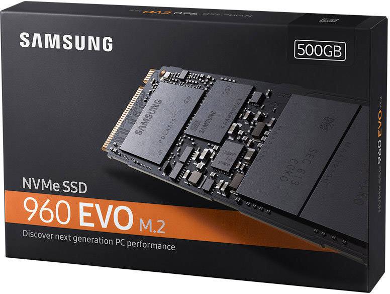 Samsung 960 EVO 500 GB Interne M.2 PCIe NVMe SSD 2280 PCIe 3.0 x4 Retail MZ-V6E500BW