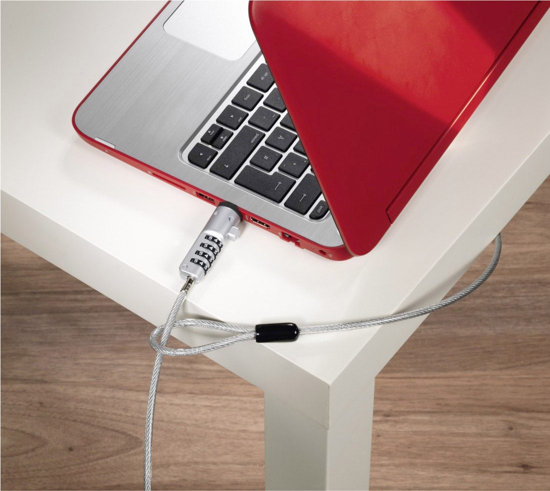 Hama Laptopschloss Zahlenschloss 40mm USB-Notebookschloss mit Zahlenkombination