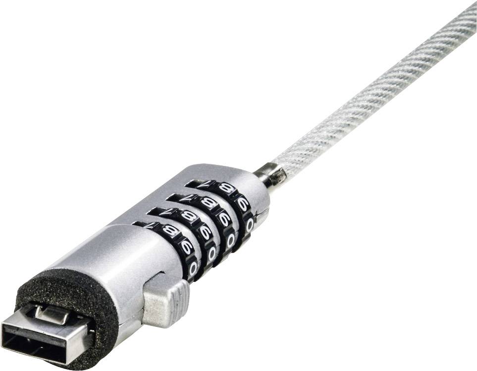 Hama Laptopschloss Zahlenschloss 40mm USB-Notebookschloss mit Zahlenkombination