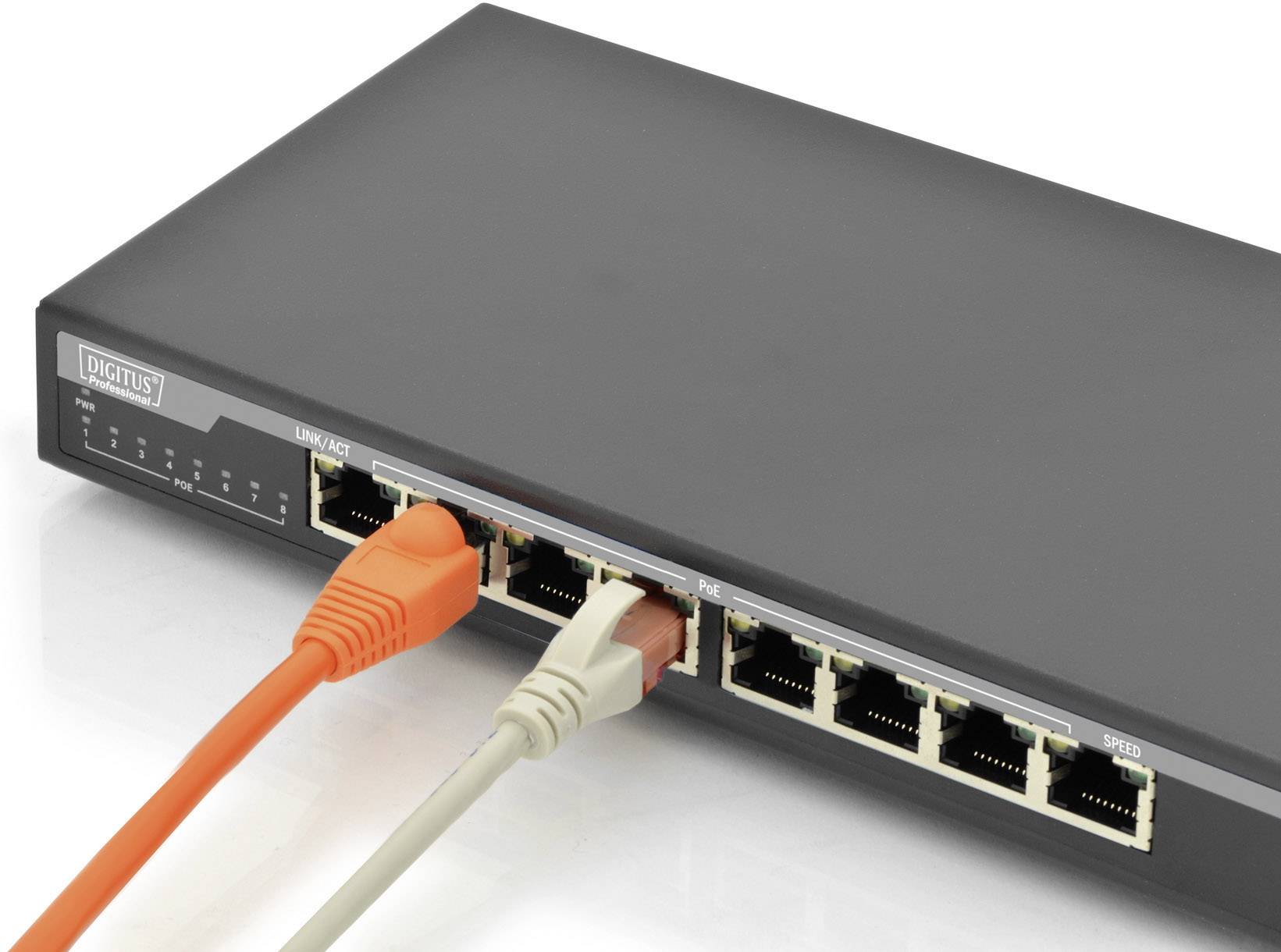 Digitus DN-95340 Netzwerk Switch 8 Port 1 GBit/s PoE-Funktion