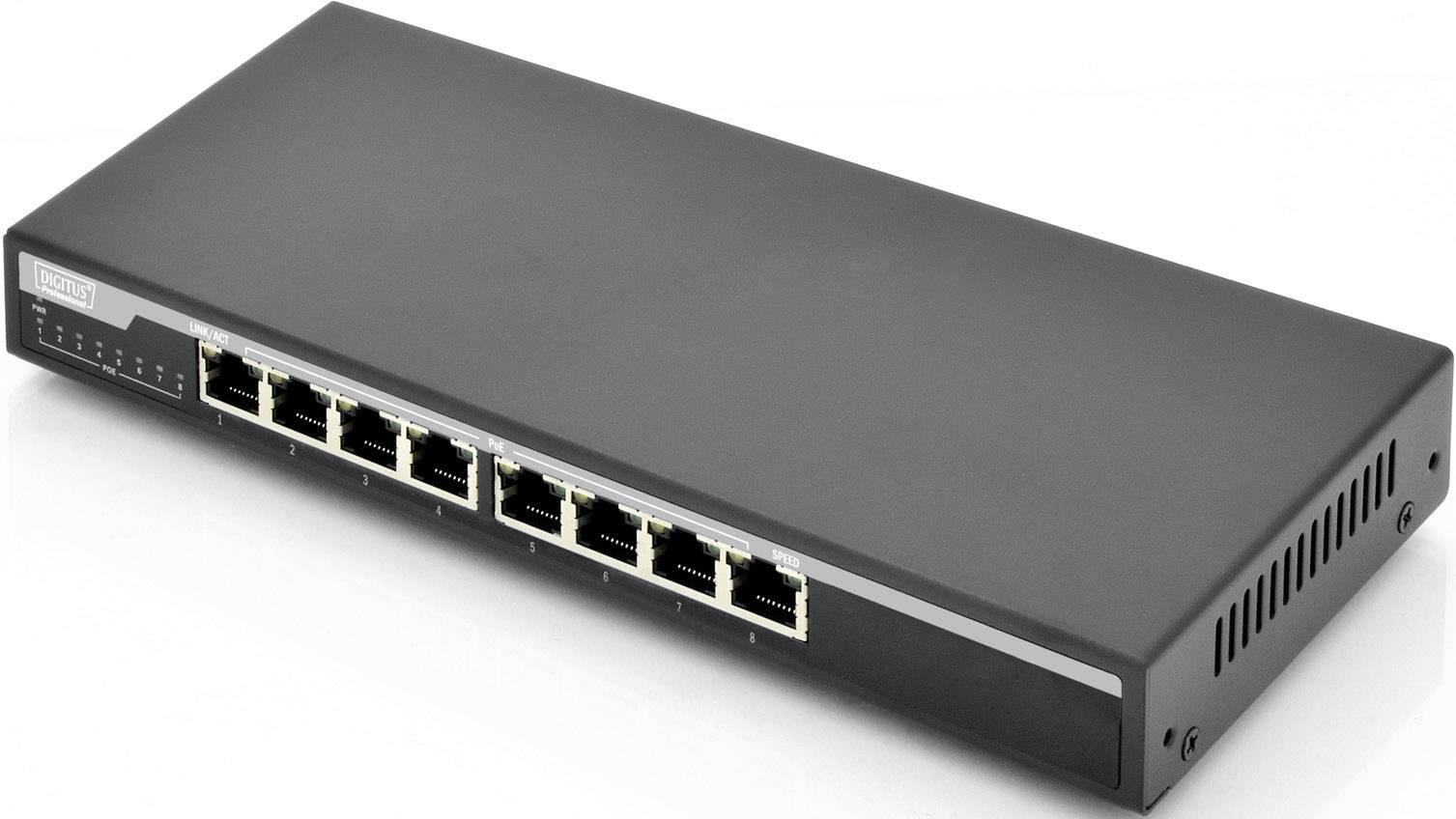 Digitus DN-95340 Netzwerk Switch 8 Port 1 GBit/s PoE-Funktion