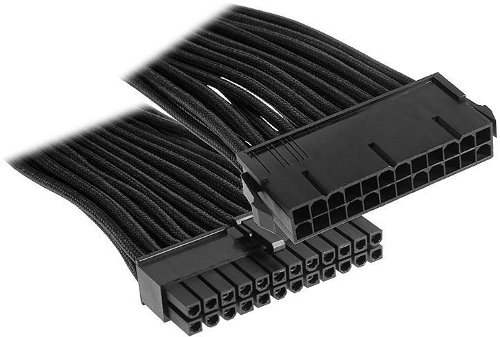 Bitfenix Strom Verlängerungskabel [1x ATX-Strom-Stecker 24pol. - 1x ATX-Strom-Buchse 24pol.] 30.00cm Schwarz