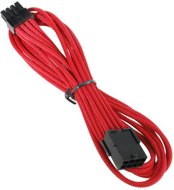 Bitfenix Strom Verlängerungskabel [1x EPS-Strom-Stecker 8pol. - 1x EPS-Strom-Buchse 8pol.] 0.45m Rot, Schwarz