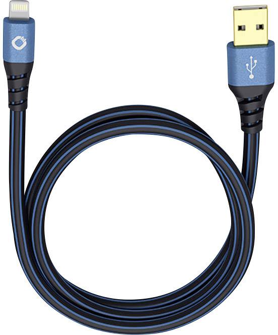 Oehlbach USB-Kabel 1.00 m Blau, Schwarz 9322