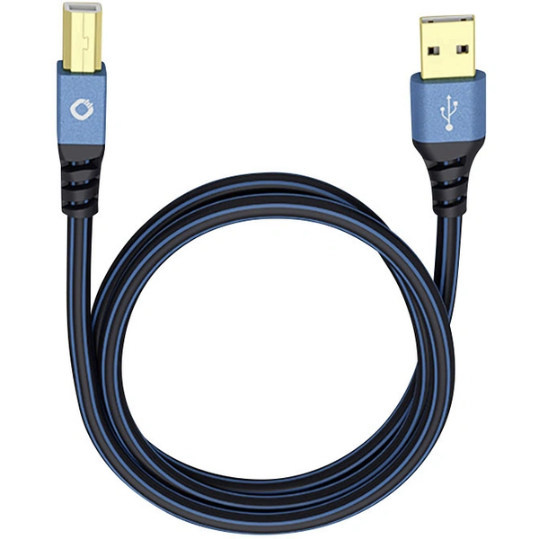 Oehlbach USB-Kabel USB 2.0 USB-A Stecker, USB-B Stecker 5.00 m Blau vergoldete Steckkontakte 9344 Oehlbach USB-Kabel USB 2.0 USB-A Stecker, USB-B Stecker 5.00 m Blau vergoldete Steckkontakte 9344