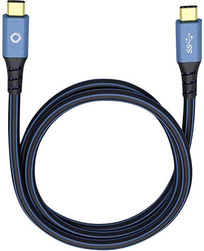 Oehlbach USB 3.1 Anschlusskabel [1x USB-C™ Stecker - 1x USB-C™ Stecker] 0.50m Blau vergoldete St