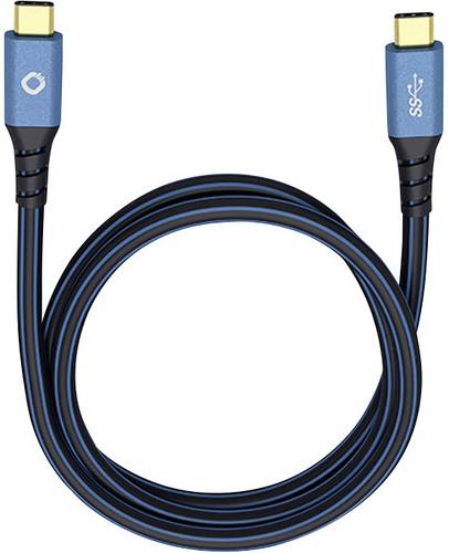 Oehlbach USB-Kabel USB 3.2 Gen1 (USB 3.0 / USB 3.1 Gen1) USB-C® Stecker, USB-C® Stecker 1.00m Blau