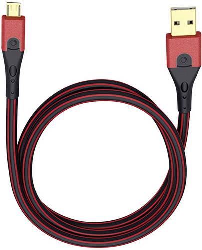 Oehlbach USB 2.0 Anschlusskabel [1x USB 2.0 Stecker A - 1x USB 2.0 Stecker Micro-B] 3.00m Rot/Schwar