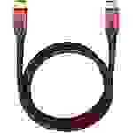 Oehlbach USB-Kabel USB 3.2 Gen1 (USB 3.0 / USB 3.1 Gen1) USB-C® Stecker, USB-C® Stecker 1.00m Rot/Schwarz vergoldete