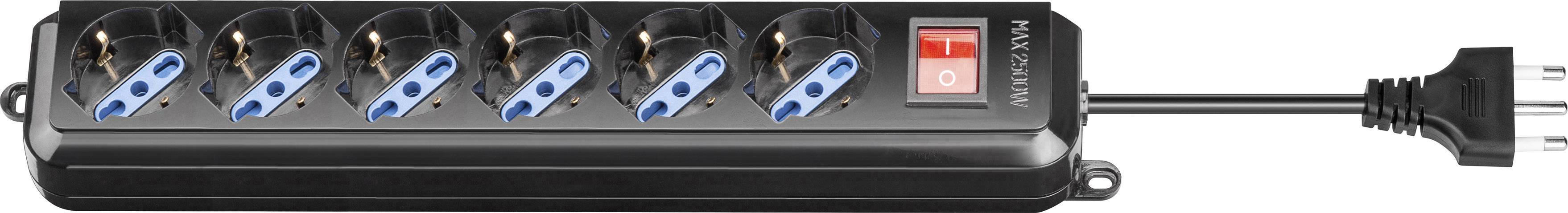 Goobay 10252 Steckdosenleiste mit Schalter 6fach Schwarz IT-Stecker 1 St.