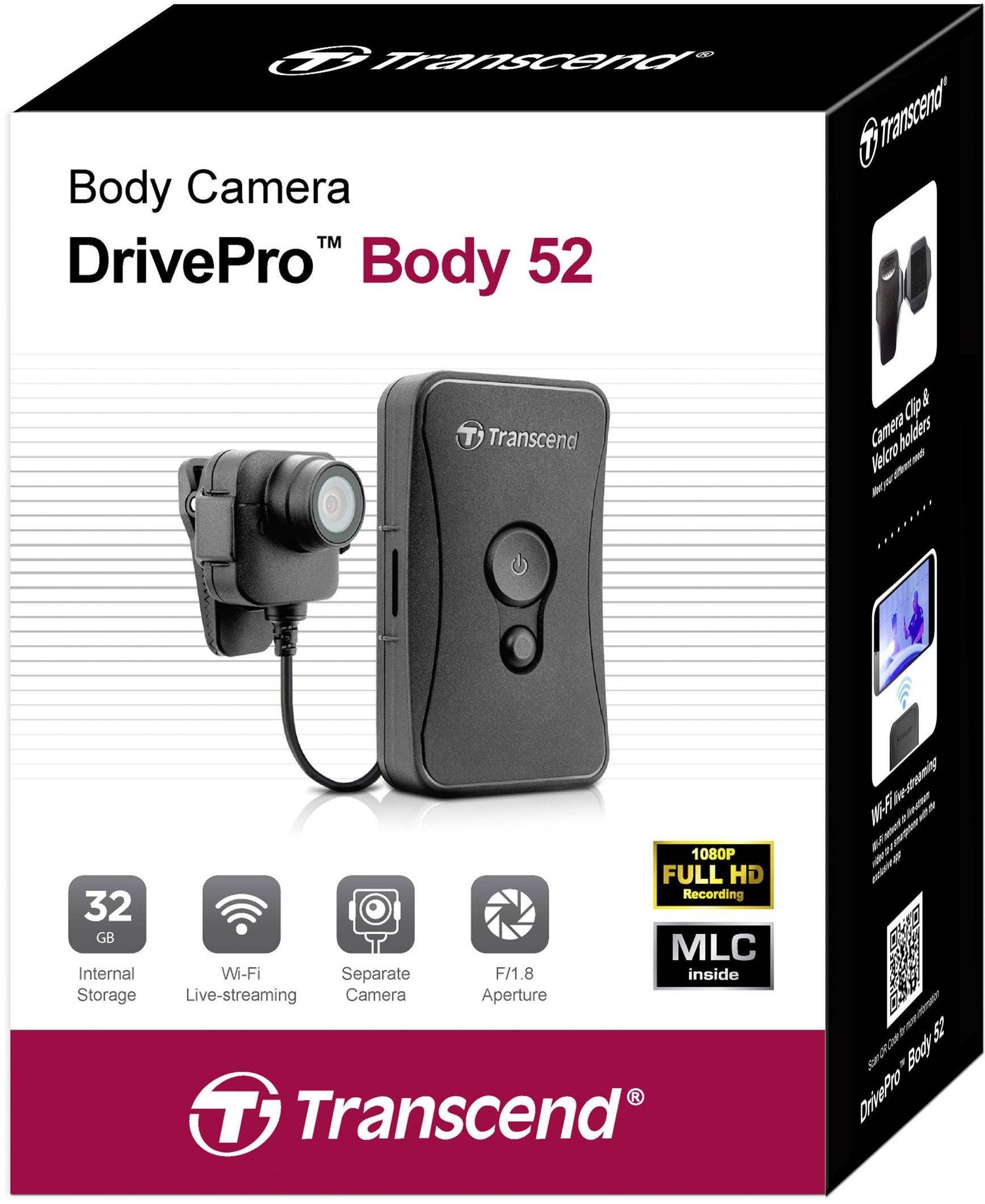 Transcend DrivePro Body 52 Bodycam Full-HD, Mini-Kamera, Wasserfest