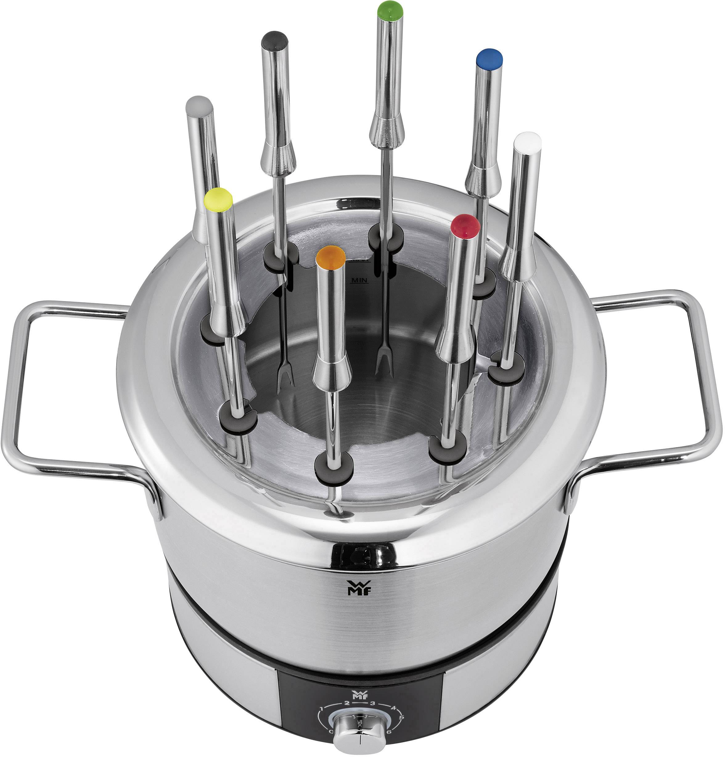 WMF Lono Fondue Fondue 1400 W 8 Fonduegabeln, mit manueller Temperatureinstellung Cromargan
