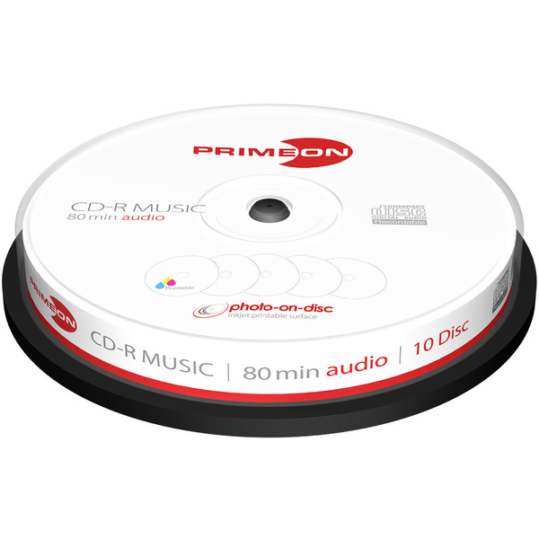 Primeon 2761111 CD-R Audio Rohling 10 St. Spindel Bedruckbar