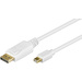 Goobay DisplayPort Anschlusskabel 1.00m vergoldete Steckkontakte Weiß [1x DisplayPort Stecker - 1x Mini-DisplayPort Stecker]