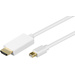 Goobay Mini-DisplayPort / HDMI Anschlusskabel 2.00 m Weiß 52861 vergoldete Steckkontakte