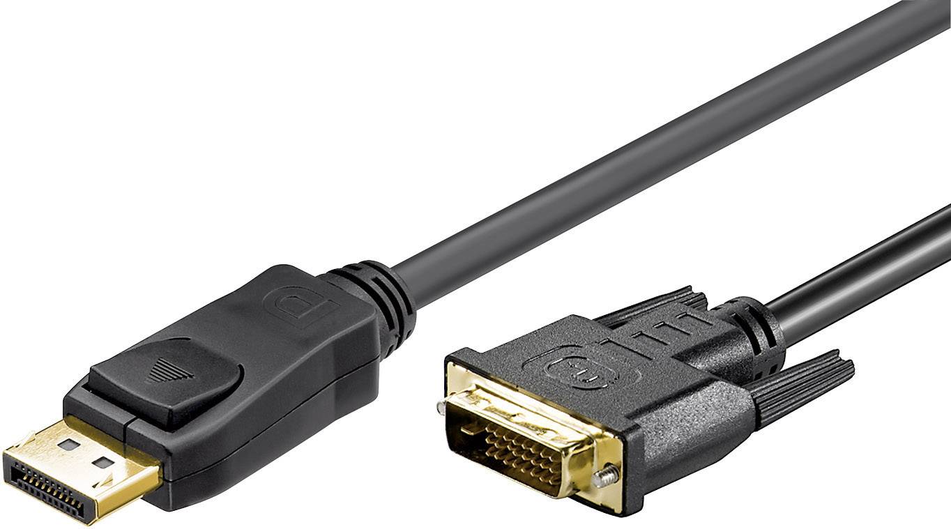 Goobay DisplayPort / DVI Anschlusskabel 1.00 m Schwarz 51960 vergoldete Steckkontakte DisplayPort-Kabel