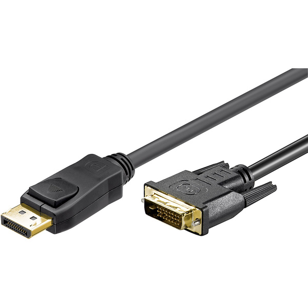 Goobay DisplayPort / DVI Anschlusskabel 5.00 m Schwarz 51963 vergoldete Steckkontakte