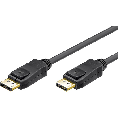 Goobay DisplayPort Anschlusskabel 3.00m vergoldete Steckkontakte, verriegelbar Schwarz [1x DisplayPort Stecker - 1x DisplayPort