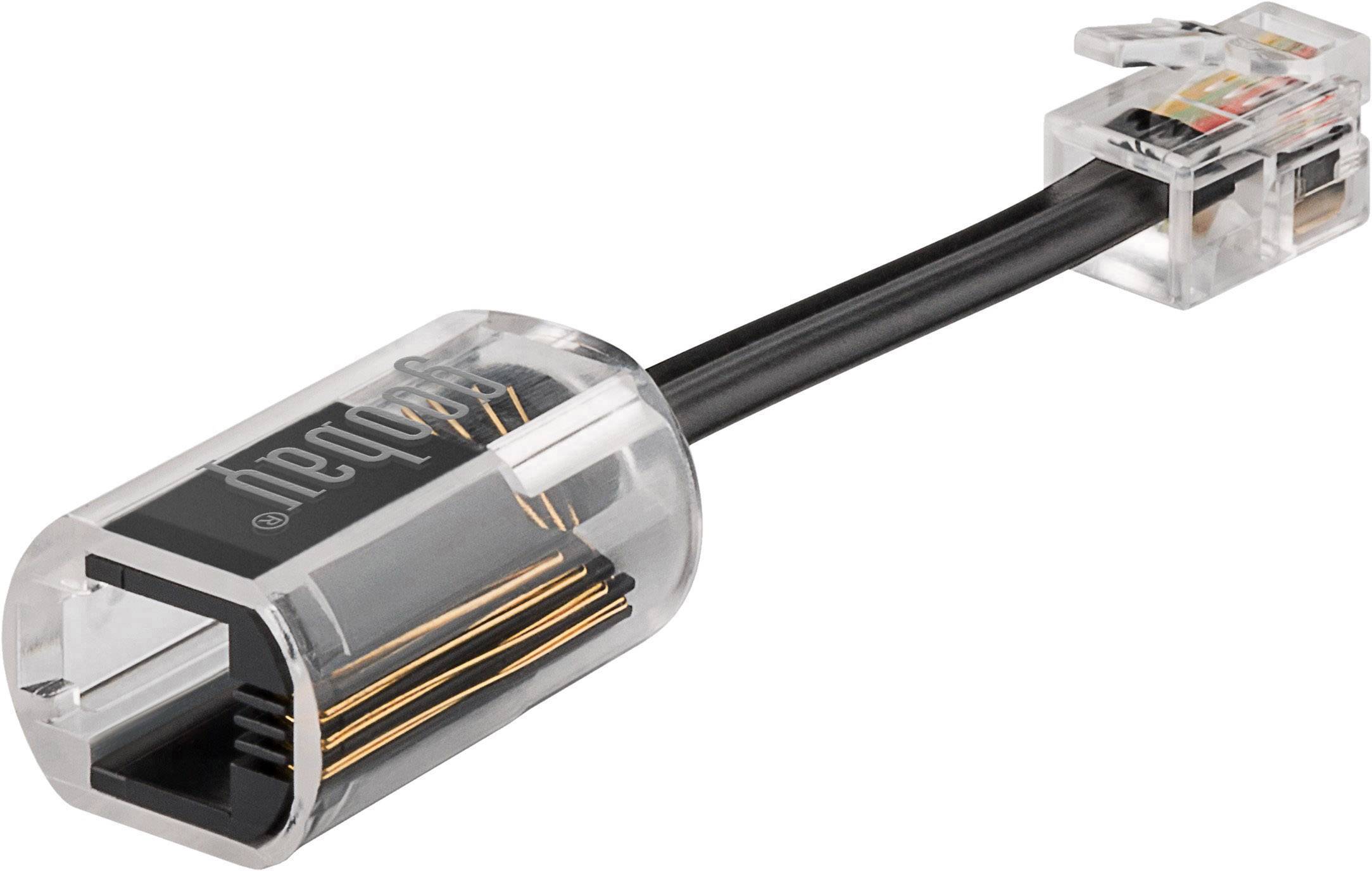 Goobay Kabel-Entzwirler Adapter [1x RJ10-Stecker 4p4c - 1x RJ10-Buchse 4p4c] 0.03 m Schwarz, Transparent