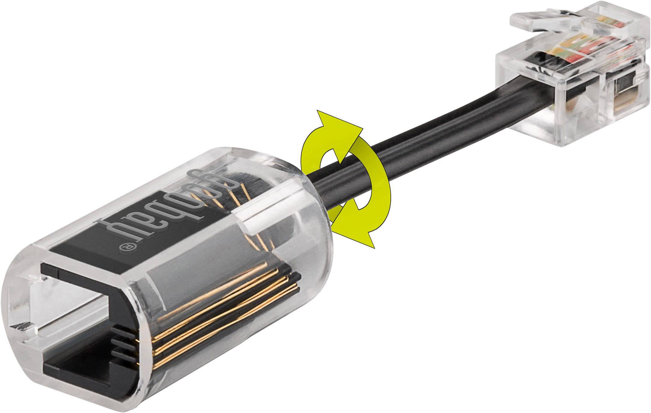 Goobay Kabel-Entzwirler Adapter [1x RJ10-Stecker 4p4c - 1x RJ10-Buchse 4p4c] 0.03 m Schwarz, Transparent