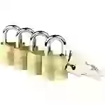 Burg Wächter 4er Set Set Quadro 222 30 SB Vorhängeschloss gleichschließend Messing Schlüsselschloss Burg Wächter 4er Set Set Quadro 222 30 SB Vorhängeschloss gleichschließend Messing Schlüsselschloss