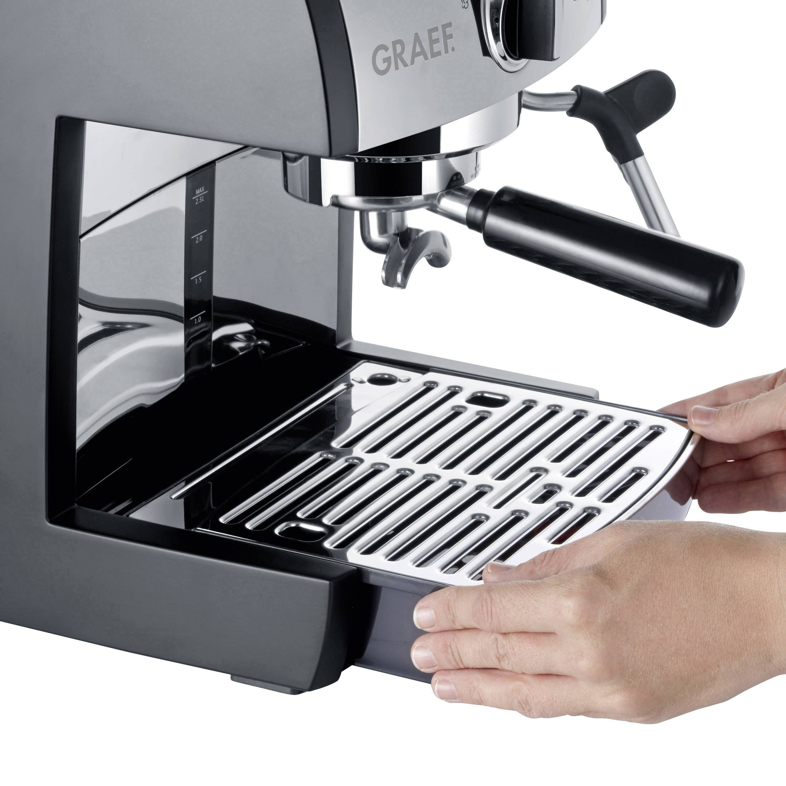 Graef Pivalla EUSET Espressomaschine mit Siebträger Edelstahl 1410 W mit Milchaufschäumdüse