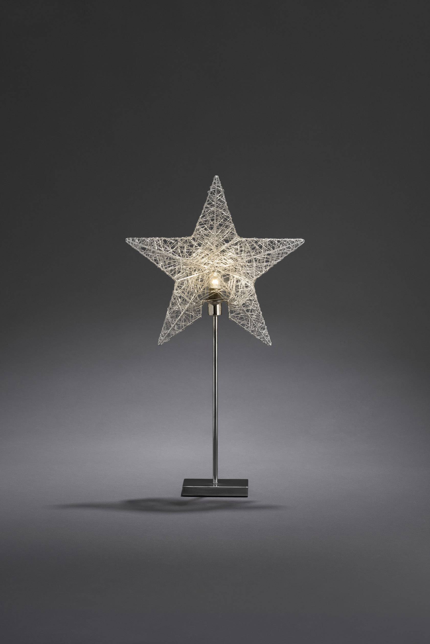 Konstsmide 2995-300 Weihnachtsstern Glühlampe, LED Silber mit Schalter