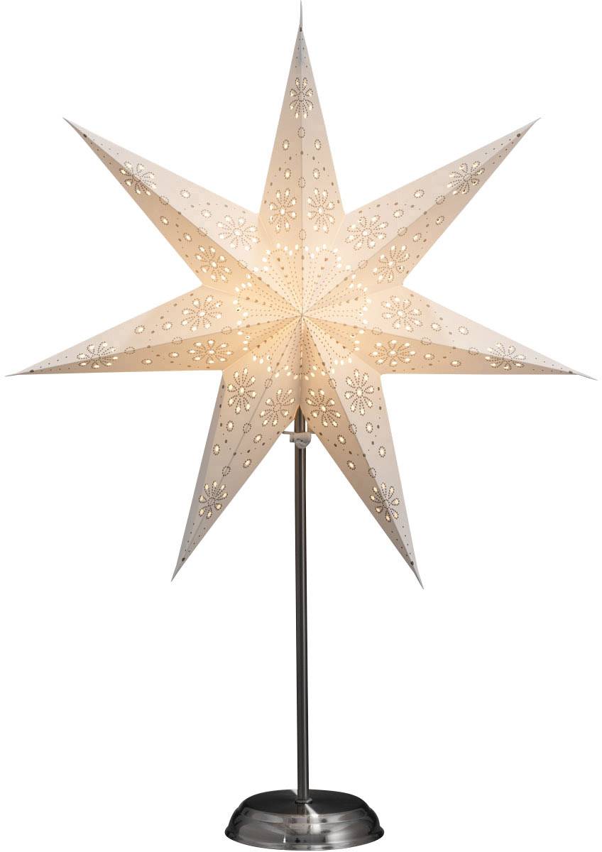 Konstsmide 2996-230 Weihnachtsstern Glühlampe, LED Weiß, Silber mit ausgestanzten Motiven, mit Scha