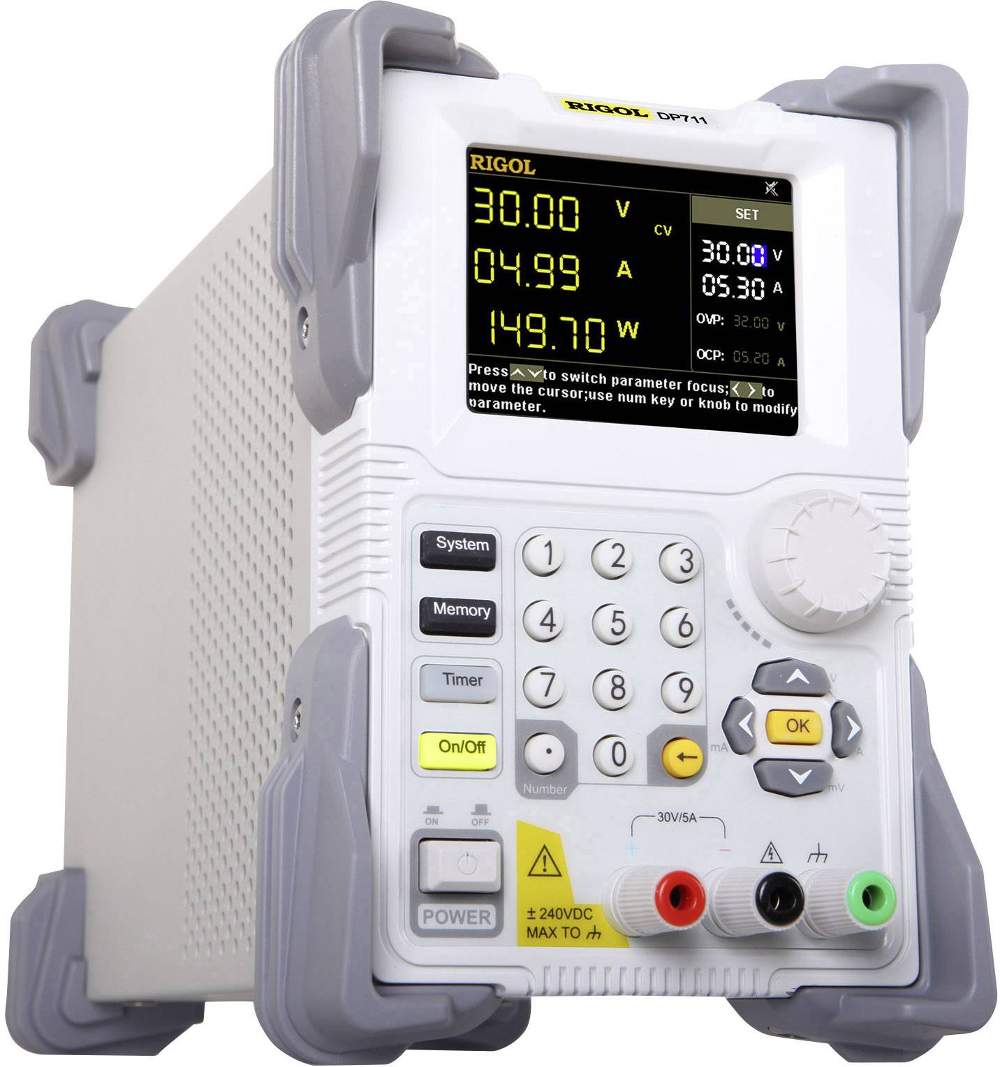 Rigol DP711 Labornetzgerät, einstellbar 0 - 30V 0 - 5A 150W RS-232 fernsteuerbar, OVP, programmierbar Anzahl Ausgänge 1 x