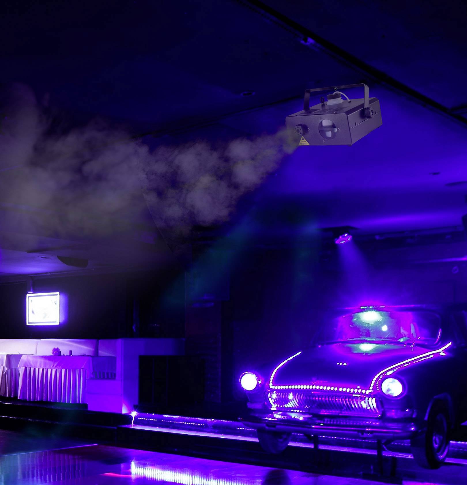 Renkforce Moon-Fog Nebelmaschinen-Set inkl. Funkfernbedienung, inkl. Kabelfernbedienung, mit Lichteffekt