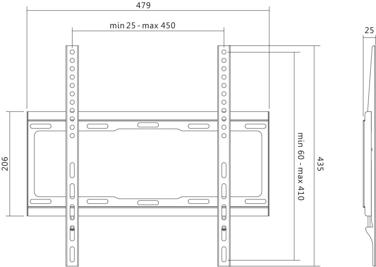 LogiLink - Klammer für LCD TV - fester, kaltgepresster Stahl - Bildschirmgröße: 81.3-139.7 cm (32"-55")