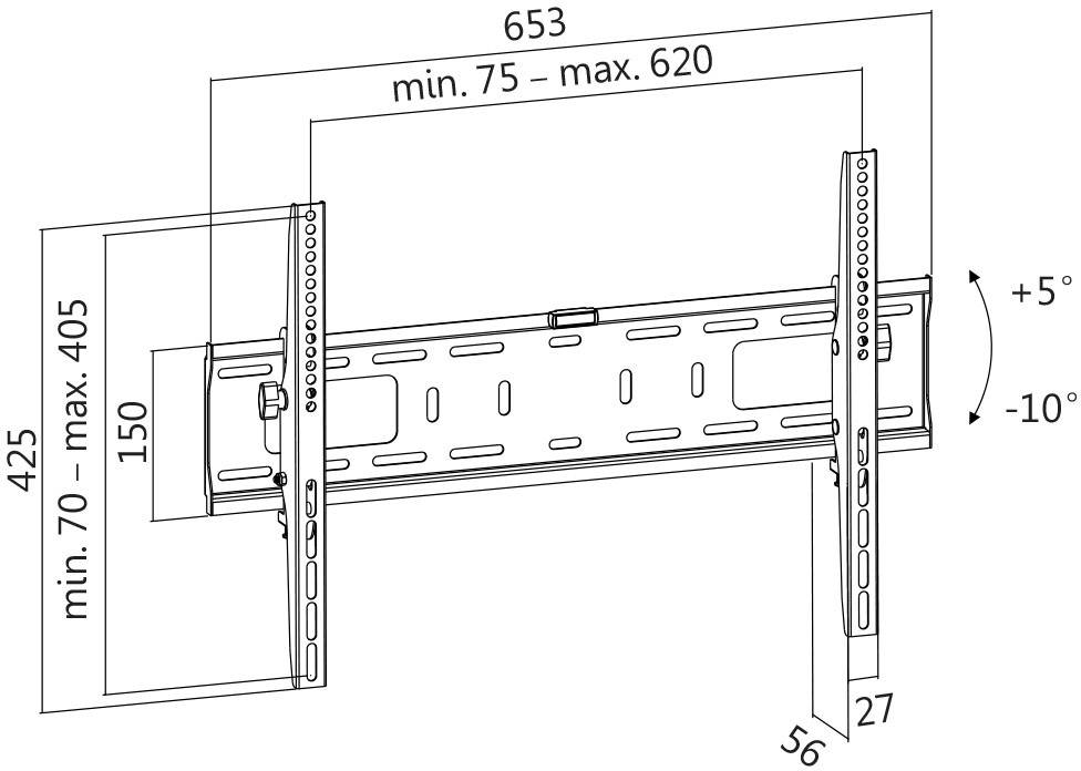 LogiLink BP0018 TV-Wandhalterung 94,0 cm (37") - 177,8 cm (70") Neigbar