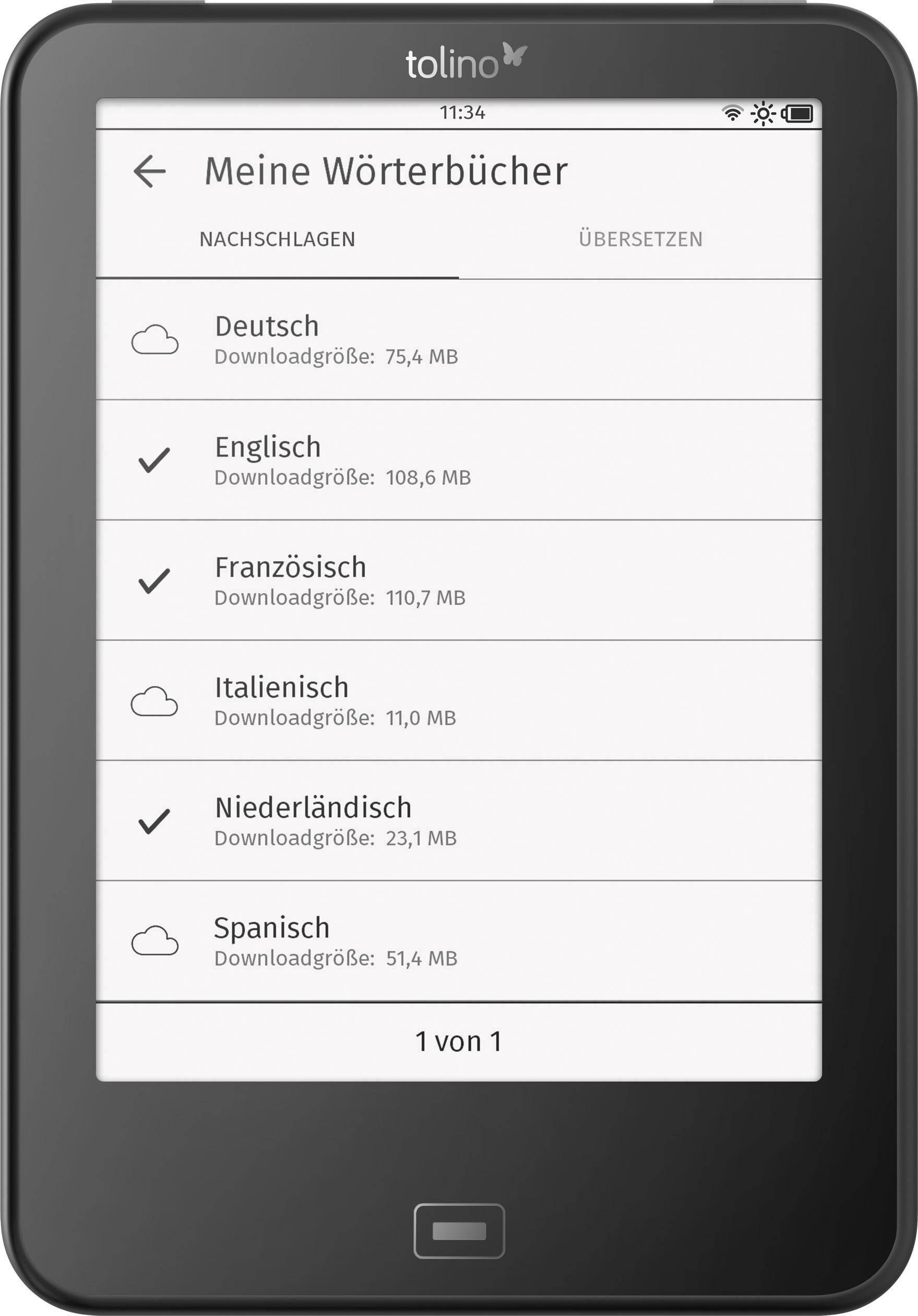 Tolino Vision 4 HD eBook-Reader 15.2cm (6 Zoll) Schwarz