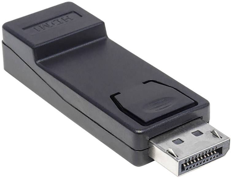 Manhattan 151993 DisplayPort Adapter [1x DisplayPort Stecker - 1x HDMI-Buchse] Schwarz UL-zertifiziert, vergoldete Steckkontakte