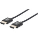 Manhattan HDMI Anschlusskabel HDMI-A Stecker, HDMI-A Stecker 3.00m Schwarz 394376 HDMI-Kabel